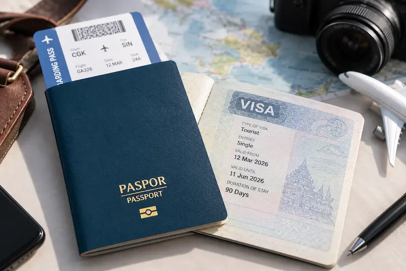 Perbedaan paspor dan visa (gambar ilustrasi)
